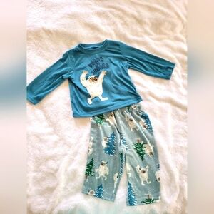 Carter's Teal Pajama Set with Yeti Print